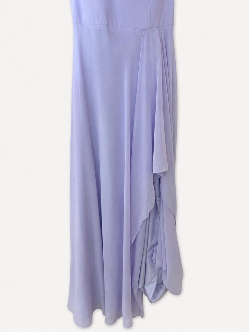 Azazie Sz 6 Lavender Chiffon Bridesmaid Maxi Dress Ruffle Gown - Picture 8 of 9